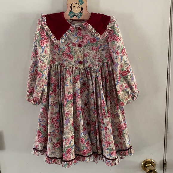 Bryan Dresses Bryan Vintage 98s Cottagecore Dress With Velvet